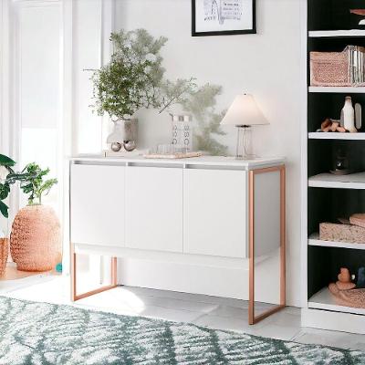 Buffet Gran Aurora 3 Portas Industrial MDP 120CM Branco Cobre Casah