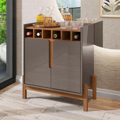 Buffet Casa Prisma 2 Portas com Adega MDP-MDF 75CM Marrom Casa D Móveis