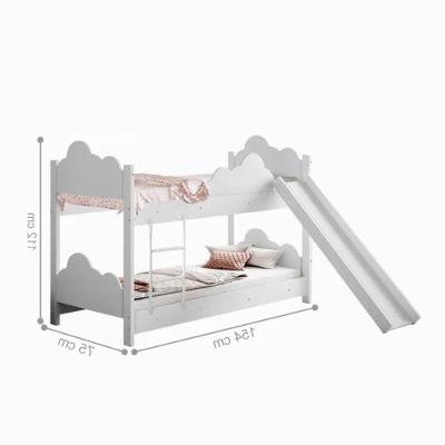 Beliche Infantil com Escorregador Ayla Branco MDF com Grade de Proteção Divaloto Móveis