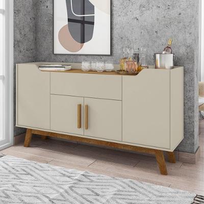 Balcão Casa Azzur 4 Portas 1 Gaveta MDP Off White Cinamomo Bechara Móveis