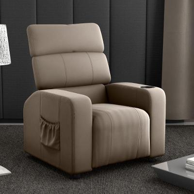 Poltrona Reclinável Artemis para Sala Veludo Conforto Cappuccino Apoio para Braços Matrix