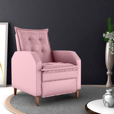 Poltrona Reclinável Bella Vista Veludo Turkey Espuma D23 D20 Rosa Matrix