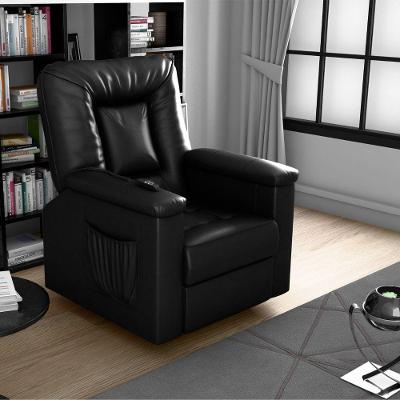 Poltrona Reclinável Villa do Cedro Elétrica Couro Sintético Espuma D23 Preto Bivolt Matrix
