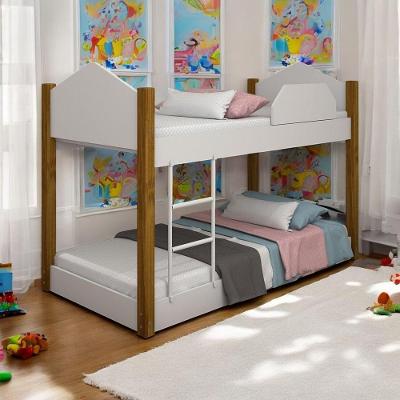 Beliche Infantil Otto Mini Cama com Escada MDF Branco Divaloto Móveis