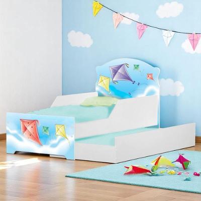 Bicama Infantil Pipa com Colchões Cama Auxiliar Bordas Arredondadas MDF Branco Cambel Móveis