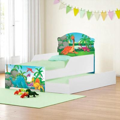 Bicama Infantil Floresta Dinossauros com Colchões MDF Branco Cambel Móveis