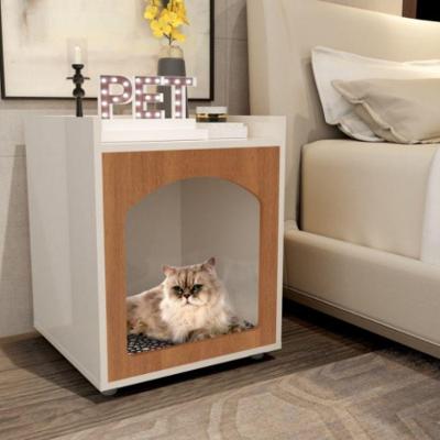 Mesa de Cabeceira Solar do Lago MDP MDF Off White Freijo OFT Móveis