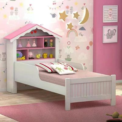 Cama Infantil Cama Casa Rosa Menina com Nichos MDF-MDP Rosa Solteiro Casah
