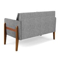 Sofá Namoradeira Lana Linho Grafite A26 Base De Madeira - D'rossi - 6