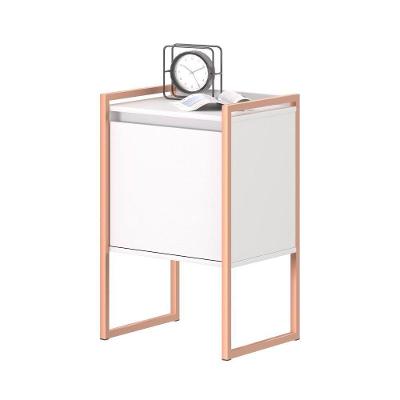 Armário Rima 1 Porta 1 Prateleira MDP 43CM Branco Cobre Plata Móveis