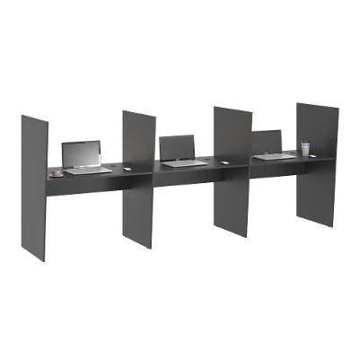Balcão Dante Recepção 3 Lugares Mixer Preto Onix MDP BP 15MM Passa Fios Casah