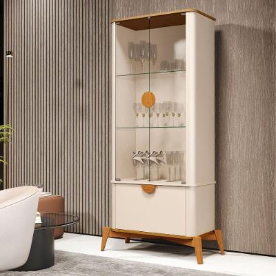 Conjunto Cristaleira e Buffet Nexa TH SHOP MDF Off White Nature Bechara Móveis