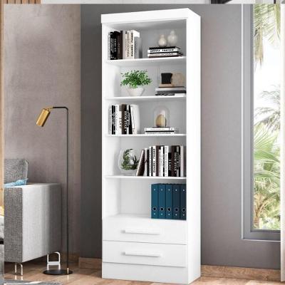 Livreiro Theo Lakewood 4 Prateleiras 1 Nicho Branco Qmovi