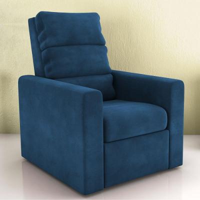 Poltrona Reclinável Ayla Veludo Azul Encosto Manual Conforto Espuma D23 Sala de Estar Matrix