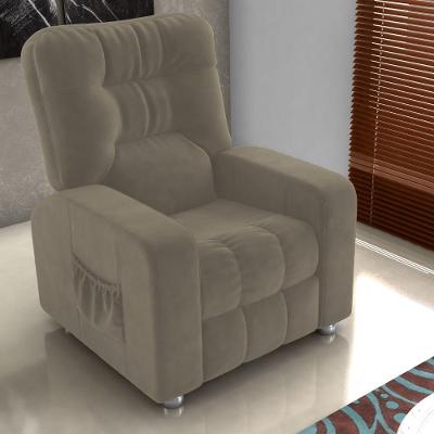 Poltrona Parma Reclinável Veludo Assento D23 Cappuccino Matrix