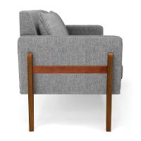 Sofá Namoradeira Lana Linho Base De Madeira - D'rossi Cor A26 Grafite - 7