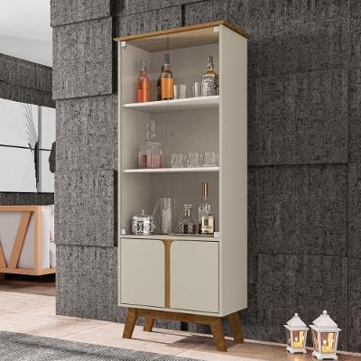 Cristaleira Cecília 4 Portas 2 Prateleiras MDF-MDP 70CM Off White Cinamomo