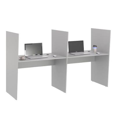 Guichê Aurum 2 Lugares Veneza Balcão para Cliente MDP BP 15mm Cinza Casah