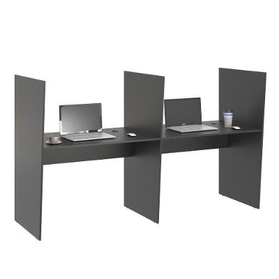 Guichê Vicenza Balcão 2 Lugares Vazado MDP BP 15MM Preto Onix Casah