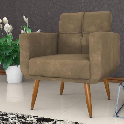 Poltrona Amora para Sala Conforto Veludo Turkey Encosto e Assento Espuma D23 Marrom Matrix