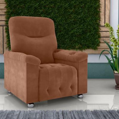 Poltrona Reclinável Estela Veludo Conforto Espuma D23 Cobre Matrix