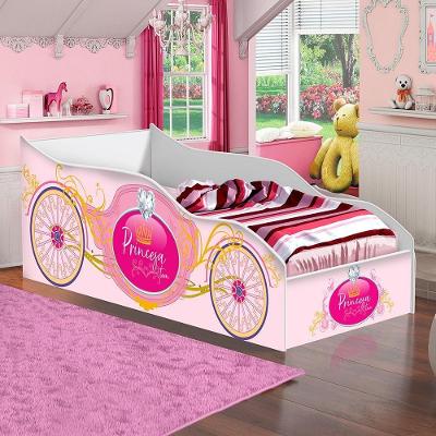 Cama Solteiro Toscana Carro Estrutura MDF MDP Rosa Casah