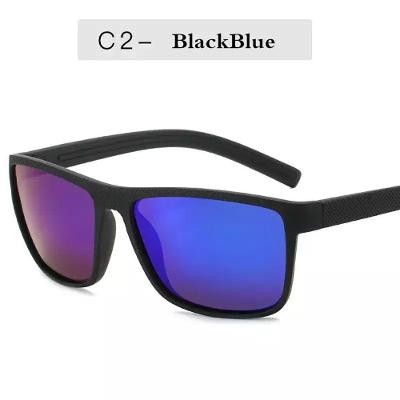 Óculos de Sol Quadrado Elashopp C2 Plástico Preto Unissex Polarizados
