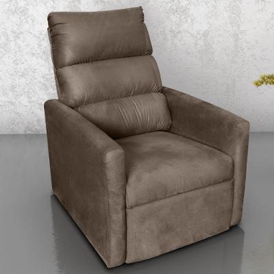 Poltrona Reclinável Ari Suede com Reclinação Manual Marrom 110kg Matrix