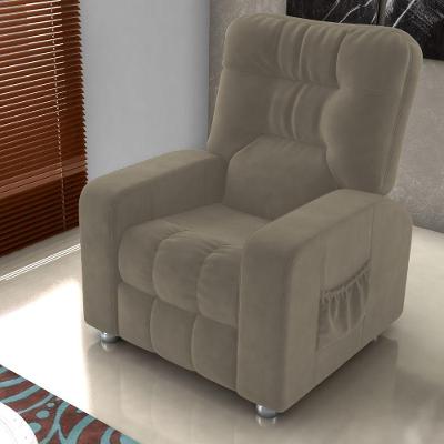 Poltrona Evora Reclinavel Veludo Maserati Encosto Fibra Cappuccino Matrix