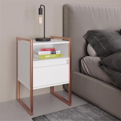 Gaveteiro Riviera Industrial 1 Gaveta MDP Branco Cobre Plata Móveis