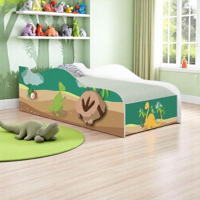 Cama Solteiro Infantil Cama Dinossauros com Colchão MDF Branco Casah