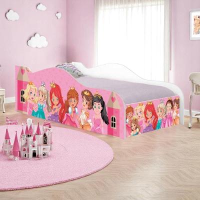Mini Cama Infantil Princesas com Colchão MDF Branco Solteiro Casah