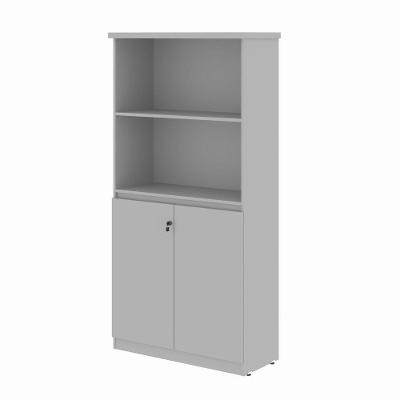 Estante Aura Serena 2 Portas 3 Prateleiras 82CM Cinza Plata Móveis