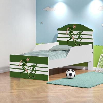 Cama Infantil Futebol Jogador Mini Cama MDF Branco Cambel Móveis