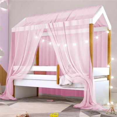 Cama Montessoriana Solteiro Cama Montessori Exclusiv Fio de Luz Colchão e Voal MDF Rosa Divaloto