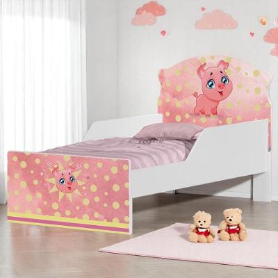 Cama Infantil Porquinho Pig Mini Cama MDF Branco Cambel Móveis Solteiro
