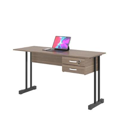 Escrivaninha Retangular Mister 2 Gavetas MDP BP 120CM Marrom Plata Móveis