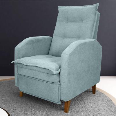 Poltrona Reclinável Aurélia Veludo Buclê Azul Matrix