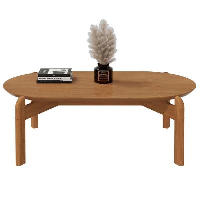 Mesa de Centro Lavínia Oval Tampo MDF 108CM Marrom Casa D Móveis