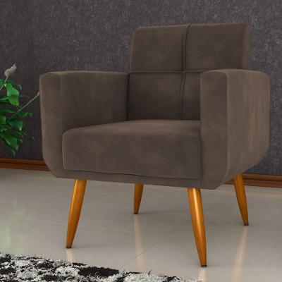 Poltrona Sevilha para Sala Veludo Conforto Espuma D23 Marrom Matrix