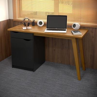 Escrivaninha Retangular TH SHOP Moderno 1 Gaveta MDP 136CM Preto Cumaru