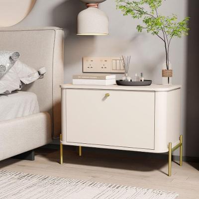 Mesa de Cabeceira Serra Clara 1 Gaveta MDF Off White Bechara Móveis