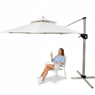 Ombrelone SU-OMBRE2 Retrátil Ajustável Articulado Branco com Manivela AB Mídia