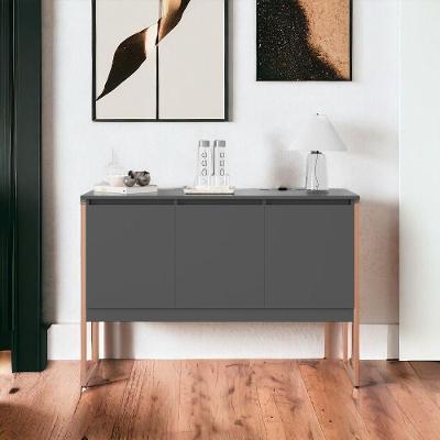 Buffet Netto 3 Portas 3 Compartimentos MDP 120CM Preto Cobre