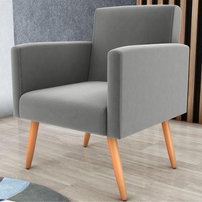 Poltrona Levi Reclinável para Sala Suede Espuma D20 Cinza Matrix