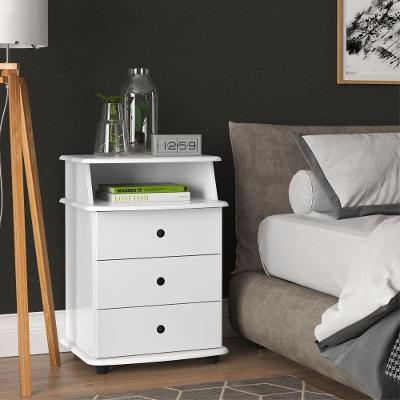 Mesa de Cabeceira Brisa Alta 3 Gavetas MDF-MDP EJ Móveis