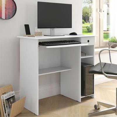 Mesa para Computador Retangular Afrodite Moderno 1 Gaveta MDF-MDP 90CM Branco EJ