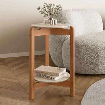 Mesa Lateral Artemis Redondo MDF Madeira 40CM Off White Casa D Móveis