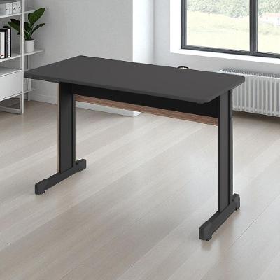 Escrivaninha Retangular Master 1.2 Euro Cinza Moderno sem Gavetas MDP BP 120CM Preto Onix