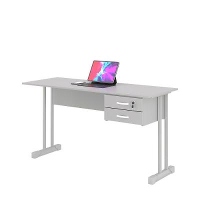 Escrivaninha Retangular Master 1.2 Euro Cinza 2 Gavetas 120CM Plata Móveis